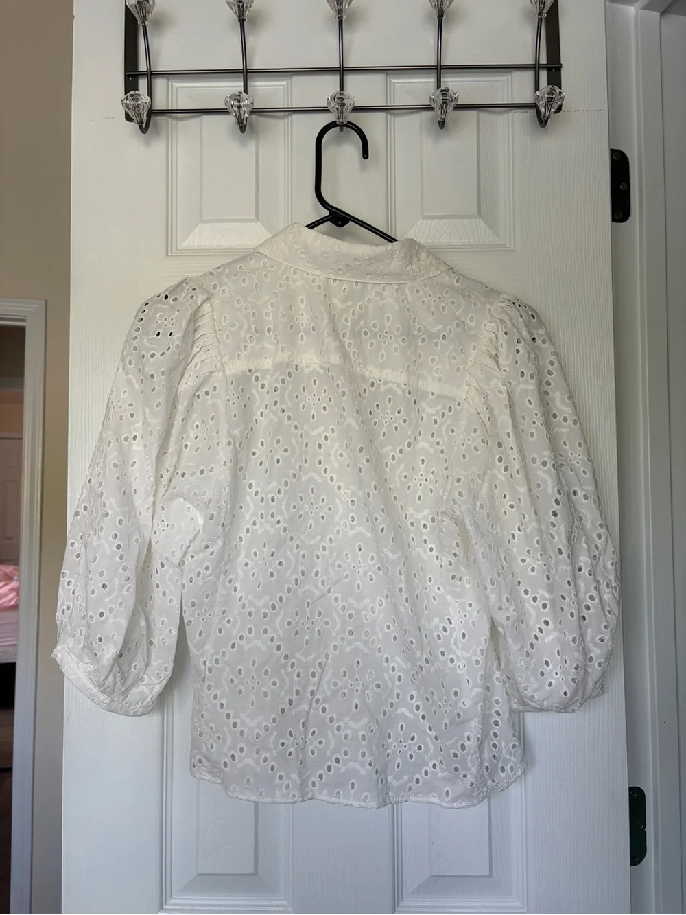 NWT Zara cotton embroidered eyelet summer blouse Small Ref. 4043/070